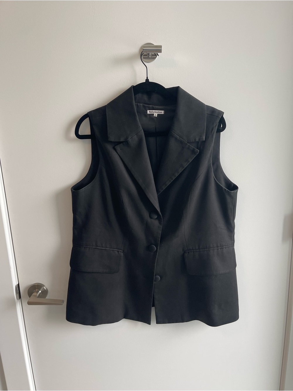 Reformation Sleeveless Tailored Blazer Vest - Black